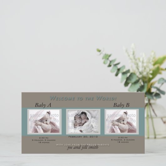 Welcome Twins Ankündigung (Stehend Vorderseite)