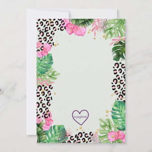 Welcome TWO Jungle Pink 2nd Birthday Einladung (Rückseite)