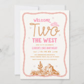 Welcome Two The West Cowgirl 2nd Birthday Einladung (Vorderseite)