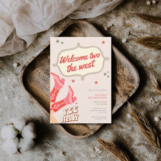 Welcome two the west cowgirl 2nd birthday  einladung