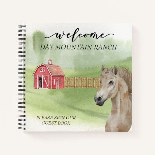 Welcome Typ Ranch Stable Horse Barn Gästebuch Notizblock (Vorderseite)
