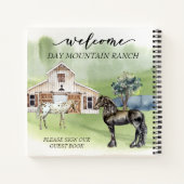 Welcome Typ Ranch Stable Horse Barn Gästebuch Notizblock (Rückseite)