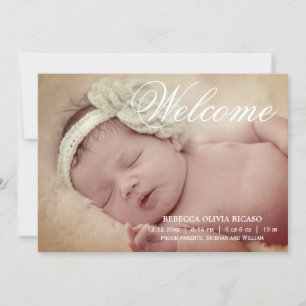 Welcome Typografy Scroll New Baby Personalisiert Ankündigung