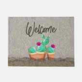 WELCOME Wasserfarbe Südwestblühende Kakteen Fußmatte (Vorderseite)