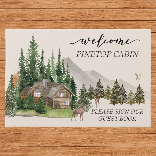 Welcome Watercolor Forest Cabin Zuhause Rental Gästebuch