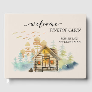 Welcome Watercolor Forest Cabin Zuhause Rental Gästebuch