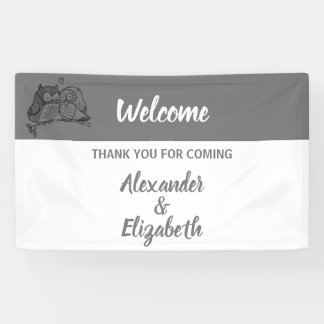 Welcome Wedding Banner Owls Liebe