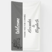 Welcome Wedding Banner Owls Liebe (Vertikal)