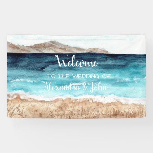 Welcome Wedding Beach Banner (Horizontal)
