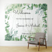 Welcome Wedding Eucalyptus Tapestry Wandteppich (Beispiel (Horizontal))