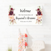 Welcome Wedding Marsala Blume Banner (Insitu)