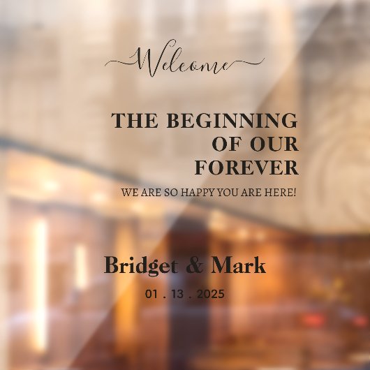 Welcome Wedding Mirror Decal Selfie Script-Schrift Fensteraufkleber (Blatt 2)