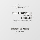 Welcome Wedding Mirror Decal Selfie Script-Schrift Fensteraufkleber (Blatt)