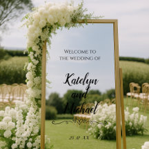 Welcome Wedding Mirror Empfang Couple Name
