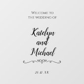 Welcome Wedding Mirror Empfang Couple Name Fensteraufkleber (Blatt)
