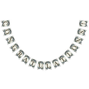 Welcome Wedding Party Green Lila Blätter Elegant Wimpelkette