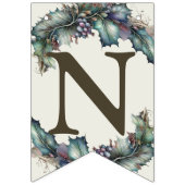 Welcome Wedding Party Green Lila Blätter Elegant Wimpelkette (Dritte Fahne)