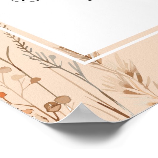 Welcome Wedding Poster Sign Summer Boho (Ecke)