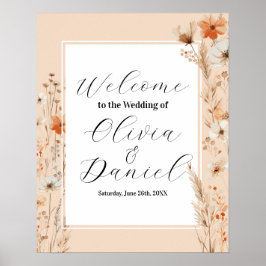 Welcome Wedding Poster Sign Summer Boho