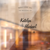 Welcome Wedding Selfie Mirror Elegante Kalligraphi Fensteraufkleber (Blatt 2)