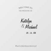 Welcome Wedding Selfie Mirror Elegante Kalligraphi Fensteraufkleber (Blatt)