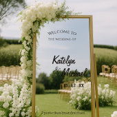 Welcome Wedding Selfie Mirror Elegante Kalligraphi Fensteraufkleber
