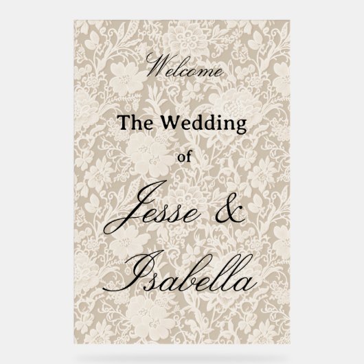 Welcome Wedding Sign Acrylschild (Vorderseite)
