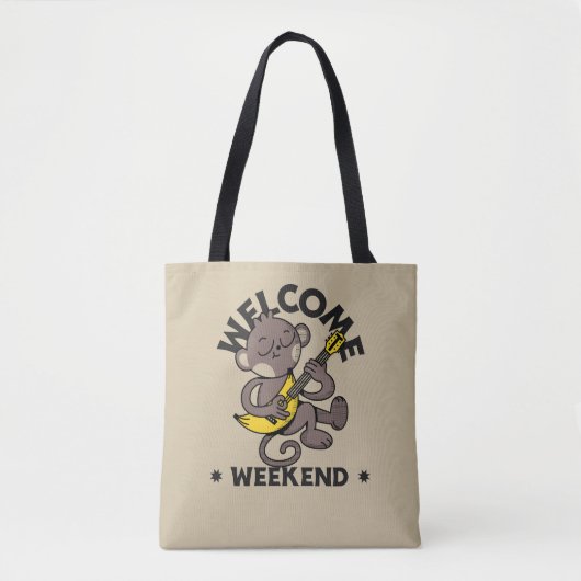Welcome Weekend with Monkey and Guitar Tasche (Vorderseite)