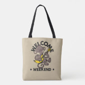 Welcome Weekend with Monkey and Guitar Tasche (Rückseite)