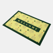 WELCOME Weihnachtsgelb Fußmatte (Schrägansicht)