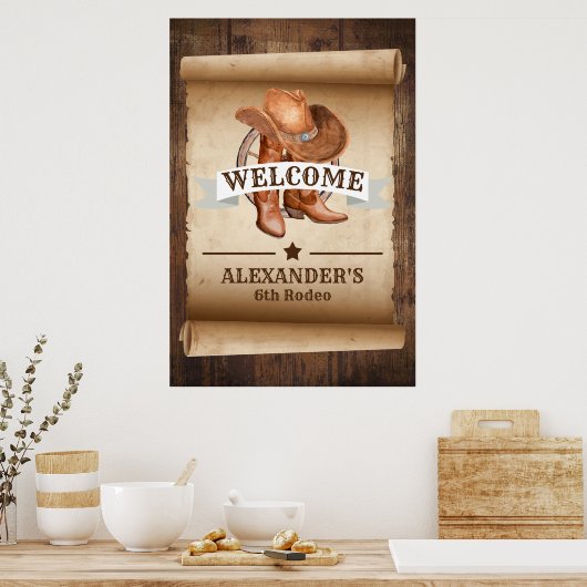 Welcome Western Country Boots Poster (Küche)