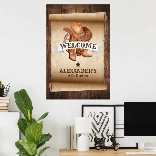 Welcome Western Country Boots Poster (Heimbüro)