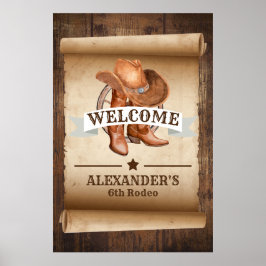 Welcome Western Country Boots Poster