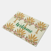 🌾 **"Welcome" Wheat Bouquet Doormat Fußmatte (Schrägansicht)