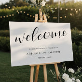 welcome | White Black Calligraphy Simple Poster