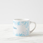 Welcome Winter, white blue ice crystals Espressotasse (Rechts)
