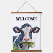 WELCOME Wood Topped Wall Tapestry Wandteppich Mit Holzrahmen (Vorderseite)