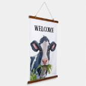 WELCOME Wood Topped Wall Tapestry Wandteppich Mit Holzrahmen (Gewinkelt)