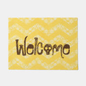Welcome Yellow Chevrons Skull Fußmatte (Vorderseite)