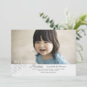 Welcome Zuhause Adoption Foto Ankündigung (Stehend Vorderseite)