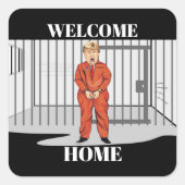 Welcome-Zuhause-Aufkleber Quadratischer Aufkleber (Vorderseite)