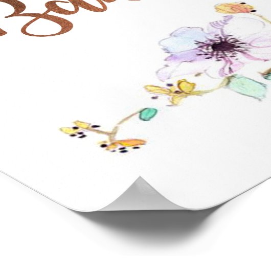 Welcome Zuhause Baby Girl Poster mit Kupfer-Schrif (Ecke)