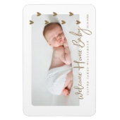 Welcome Zuhause Baby Modern Minimal Gold Hearts Fo Magnet (Vertikal)