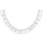 Welcome Zuhause Banner Blue Gold Confetti (Alle)