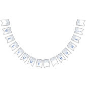 Welcome Zuhause Banner Blue Silver Confetti (Alle)