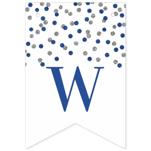 Welcome Zuhause Banner Blue Silver Confetti (Zweite Fahne)