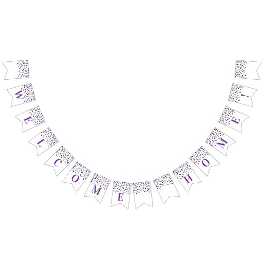 Welcome Zuhause Banner Lila Black Confetti (Alle)