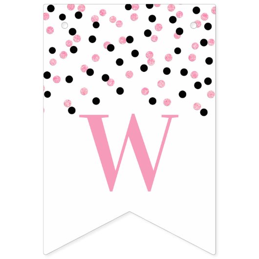 Welcome Zuhause Banner Pink Black Confetti (Zweite Fahne)