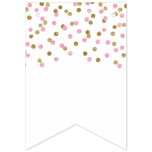 Welcome Zuhause Banner Pink Gold Confetti (Erste Fahne)