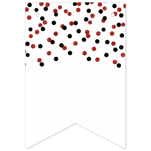 Welcome Zuhause Banner Red Black Confetti (Erste Fahne)